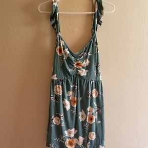 Torrid size 3 teal green Floral babydoll top